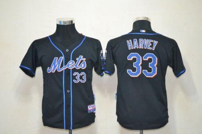 Jerseys Factory Cheap Mets #33 Matt Harvey Black Cool Base Embro