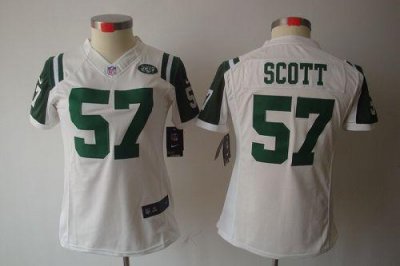 Jerseys Factory Cheap Nike Jets #57 Bart Scott White Women's Emb