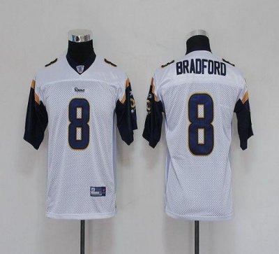 Jerseys Factory Cheap Rams #8 Sam Bradford White Embroidered You