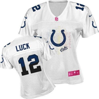 Jerseys Factory Cheap Nike Colts #12 Andrew Luck White Women's F