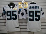 Jerseys Factory Cheap Nike Panthers #95 Charles Johnson White Su