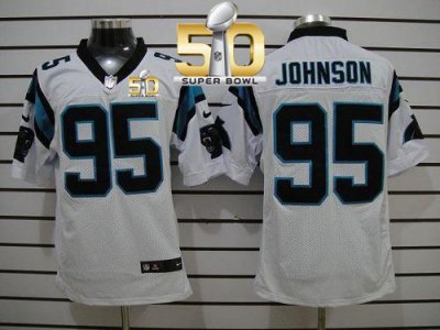 Jerseys Factory Cheap Nike Panthers #95 Charles Johnson White Su