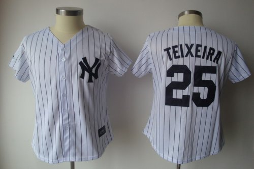 Jerseys Factory Cheap Yankees #25 Mark Teixeira White With Black