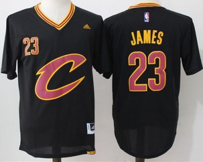 Jerseys Factory Cheap Cavaliers #23 LeBron James Black Short Sle