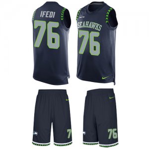 Jerseys Factory Cheap Nike Seahawks #76 Germain Ifedi Steel Blue