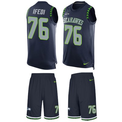 Jerseys Factory Cheap Nike Seahawks #76 Germain Ifedi Steel Blue