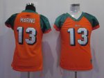 Jerseys Factory Cheap Dolphins #13 Dan Marino Orange Women's Fie