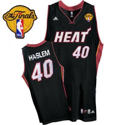 Jerseys Factory Cheap Heat #40 Udonis Haslem Black Finals Patch