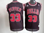 Jerseys Factory Cheap Bulls #33 Scottie Pippen Black With Red St