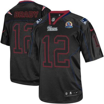 Jerseys Factory Cheap Nike Patriots #12 Tom Brady Lights Out Bla