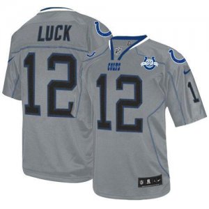 Jerseys Factory Cheap Nike Colts #12 Andrew Luck Lights Out Grey