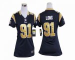 Jerseys Factory Cheap Nike Rams #91 Chris Long Navy Blue Team Co