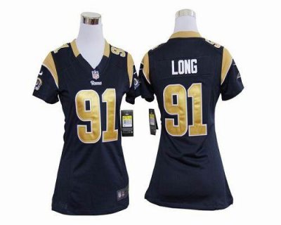 Jerseys Factory Cheap Nike Rams #91 Chris Long Navy Blue Team Co