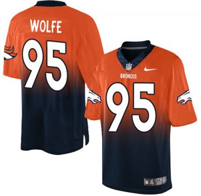 Jerseys Factory Cheap Nike Broncos #95 Derek Wolfe Orange/Navy B
