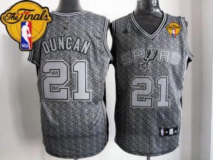 Jerseys Factory Cheap Spurs #21 Tim Duncan Grey Static Fashion F
