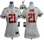 Jerseys Factory Cheap Nike 49ers #21 Frank Gore White With C Pat
