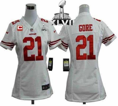 Jerseys Factory Cheap Nike 49ers #21 Frank Gore White With C Pat