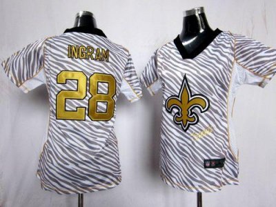 Jerseys Factory Cheap Nike Saints #28 Mark Ingram Zebra Women's