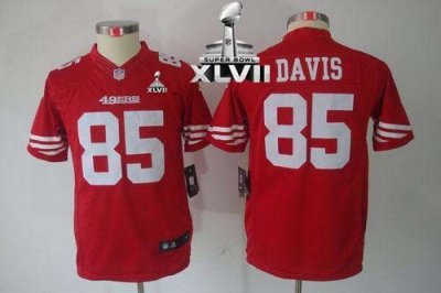 Jerseys Factory Cheap Nike 49ers #85 Vernon Davis Red Team Color