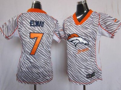 Jerseys Factory Cheap Nike Broncos #7 John Elway Zebra Women's E