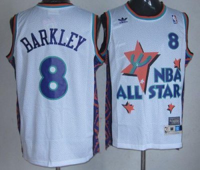 Jerseys Factory Cheap Suns #8 Charles Barkley White 1995 All Sta