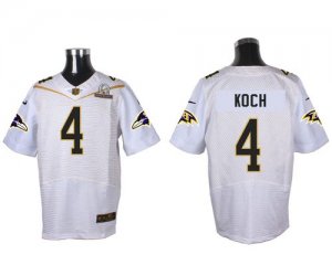 Jerseys Factory Cheap Nike Ravens #4 Sam Koch White 2016 Pro Bow