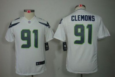 Jerseys Factory Cheap Nike Seahawks #91 Chris Clemons White Yout