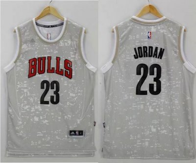 Jerseys Factory Cheap Bulls #23 Michael Jordan Grey City Light S