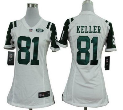 Jerseys Factory Cheap Nike Jets #81 Dustin Keller White Women's