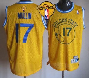 Jerseys Factory Cheap Warriors #17 Chris Mullin Gold Throwback T