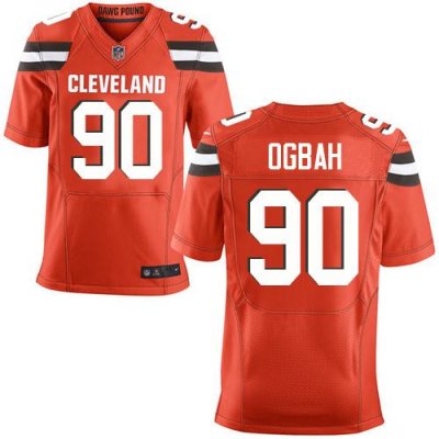 Jerseys Factory Cheap Nike Browns #90 Emmanuel Ogbah Orange Alte