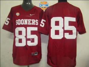 Jerseys Factory Cheap Sooners #85 Red AT&T Cotton Bowl Embroider