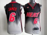 Jerseys Factory Cheap Heat #6 LeBron James Black/Grey Fadeaway F