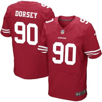 Jerseys Factory Cheap Nike 49ers #90 Glenn Dorsey Red Team Color