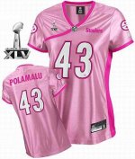 Jerseys Factory Cheap Steelers #43 Troy Polamalu Pink Lady Super