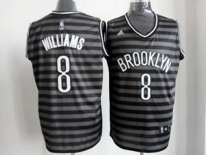 Jerseys Factory Cheap Nets #8 Deron Williams Black/Grey Groove S