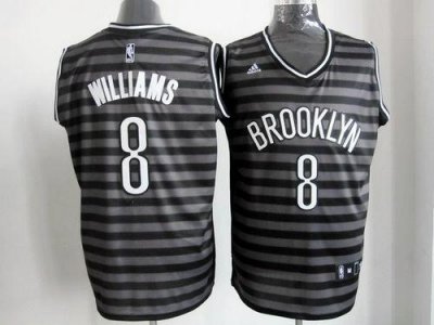 Jerseys Factory Cheap Nets #8 Deron Williams Black/Grey Groove S