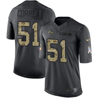 Jerseys Factory Cheap Nike Ravens #51 Kamalei Correa Black Men's