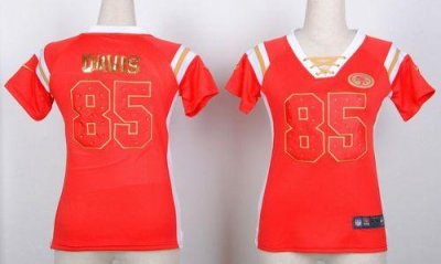 Jerseys Factory Cheap Nike 49ers #85 Vernon Davis Red Women's Em