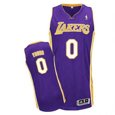 Jerseys Factory Cheap Revolution 30 Lakers #0 Nick Young Purple