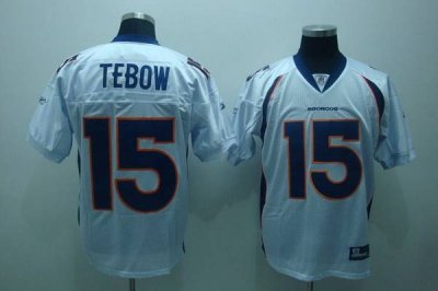 Jerseys Factory Cheap Broncos #15 Tim Tebow White Stitched NFL J