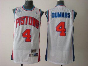 Jerseys Factory Cheap Pistons #4 Joe Dumars White Throwback Stit