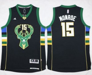 Jerseys Factory Cheap Bucks #15 Greg Monroe Black Stitched NBA J