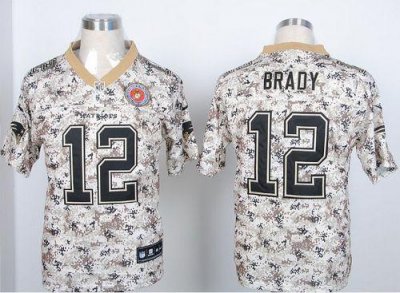 Jerseys Factory Cheap Nike Patriots #12 Tom Brady Camo USMC Men'