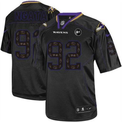 Jerseys Factory Cheap Nike Ravens #92 Haloti Ngata New Lights Ou