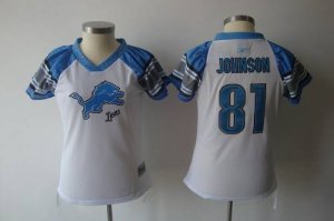Jerseys Factory Cheap Lions #81 Calvin Johnson White 2011 Women'