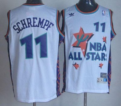 Jerseys Factory Cheap Thunder #11 Detlef Schrempf White 1995 All