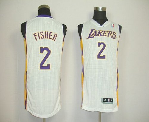 Jerseys Factory Cheap Revolution 30 Lakers #2 Derek Fisher White