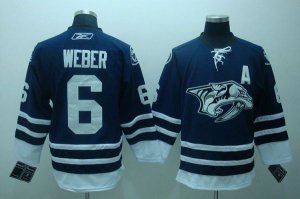 Jerseys Factory Cheap Predators #6 Shea Weber Embroidered Blue T