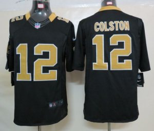 Jerseys Factory Cheap Nike Saints #12 Marques Colston Black Team